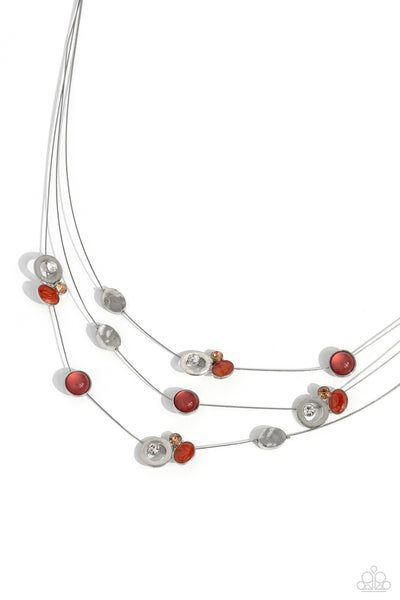 Affectionate Array - Orange Necklace Paparazzi