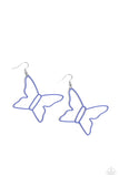 Soaring Silhouettes - Blue Butterfly Earrings Paparazzi