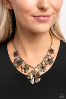 Prideful Pollen - Brass Necklace Paparazzi