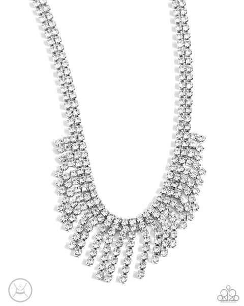 Daring Decadence - White Necklace Paparazzi