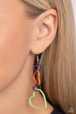 Cascading Crush - Multi-Colored Heart Earrings Paparazzi