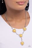 Stuck On You - Yellow Heart Necklace Paparazzi