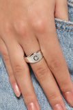 Monogram Memento - Silver - C Initial Ring Paparazzi