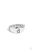 Monogram Memento - Silver - D Initial Ring Paparazzi