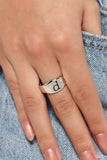 Monogram Memento - Silver - D Initial Ring Paparazzi