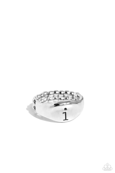 Monogram Memento - Silver - I Initial Ring Paparazzi