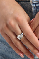 Monogram Memento - Silver - K Initial Ring Paparazzi