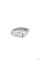 Monogram Memento - Silver - L Initial Ring Paparazzi