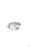 Monogram Memento - Silver - M Initial Ring Paparazzi