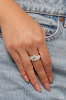 Monogram Memento - Silver - M Initial Ring Paparazzi