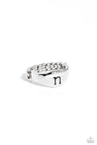 Monogram Memento - Silver - N Initial Ring Paparazzi