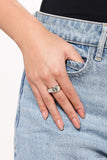 Monogram Memento - Silver - V Initial Ring Paparazzi