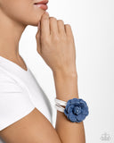 Garden Genre - White & Blue Denim Flower Bracelet