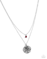 Birthstone Beauty - Red (January) Necklace Paparazzi