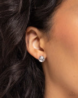 Breathtaking Birthstone - White Earrings Paparazzi