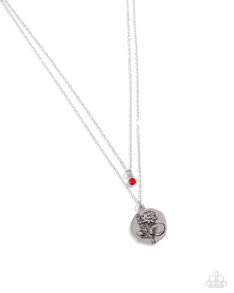 Birthstone Beauty - Red (July) Necklace Paparazzi