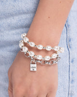 LOVE-Locked Legacy - White Bracelet Paparazzi