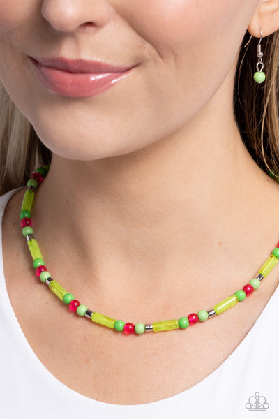 Beaded Beginner - Green Beaded Necklace Paparazzi