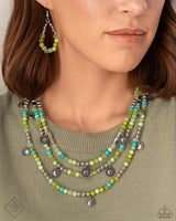 Piquant Pattern - Green Necklace Paparazzi