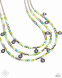 Piquant Pattern - Green Necklace Paparazzi