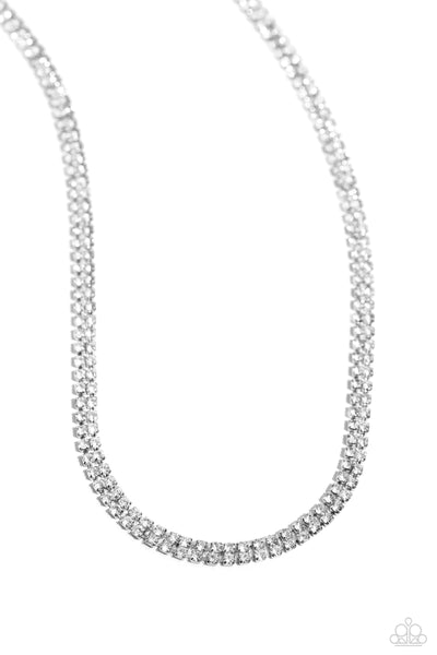 Dazzling Declaration - White Necklace Paparazzi