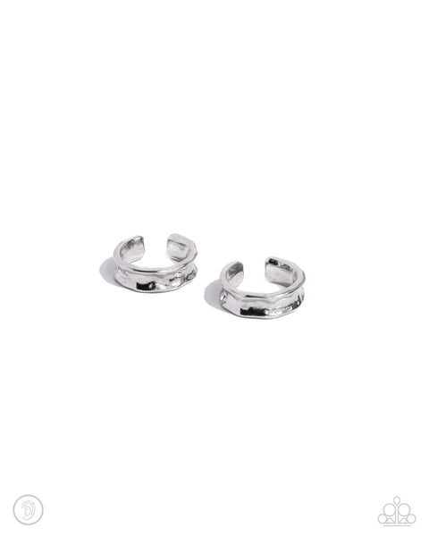 CUFF Call - Silver Cuff Earrings Paparazzi