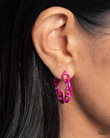 Colorful Cameo - Pink Earrings Paparazzi