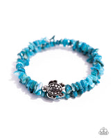 Turtle Talisman - Blue w/ Silver Turtle Charm Bracelet Paparazzi