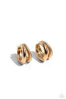 Textured Tremolo - Gold Earrings Paparazzi