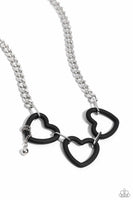 Heart Homage - Black Necklace Paparazzi