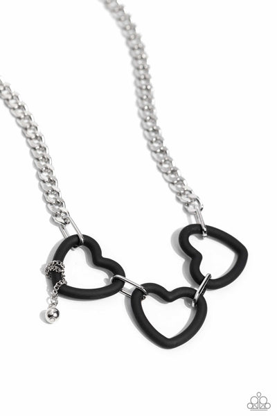 Heart Homage - Black Necklace Paparazzi