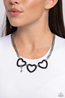 Heart Homage - Black Necklace Paparazzi