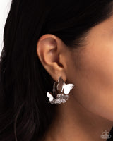 No WINGS Attached - Silver Butterfly Earrings Paparazzi