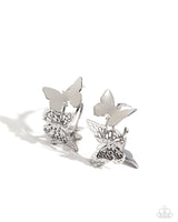 No WINGS Attached - Silver Butterfly Earrings Paparazzi