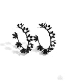 Flower Vine - Black Floral Earrings Paparazzi