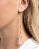 Quartz Qualification - Orange Earrings Paparazzi