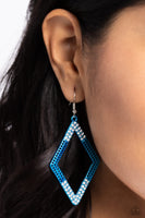 Eloquently Edgy - Blue Earrings Paparazzi