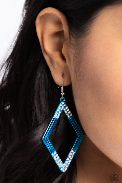 Eloquently Edgy - Blue Earrings Paparazzi