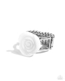 Top-SHELL Shine - White Flower Ring Paparazzi