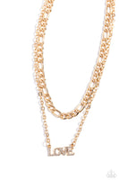 Lovely Layers - Gold Love Necklace Paparazzi