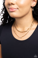 Lovely Layers - Gold Love Necklace Paparazzi