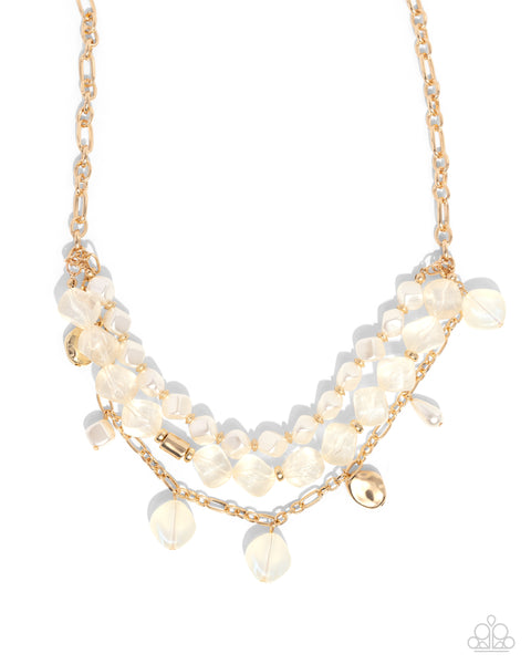 Cubed Cameo - Gold Necklace Paparazzi