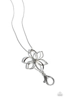 Flowering Fame - Silver Lanyard Necklace Paparazzi