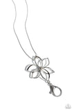 Flowering Fame - Silver Lanyard Necklace Paparazzi