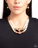 Ballroom Balance - Copper & Pearl Necklace Paparazzi