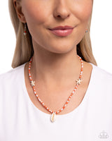 Beachside Beauty - Orange Seedbead Necklace Paparazzi