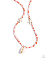 Beachside Beauty - Orange Seedbead Necklace Paparazzi