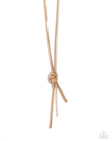 Knotted Keeper - Gold Necklace Paparazzi