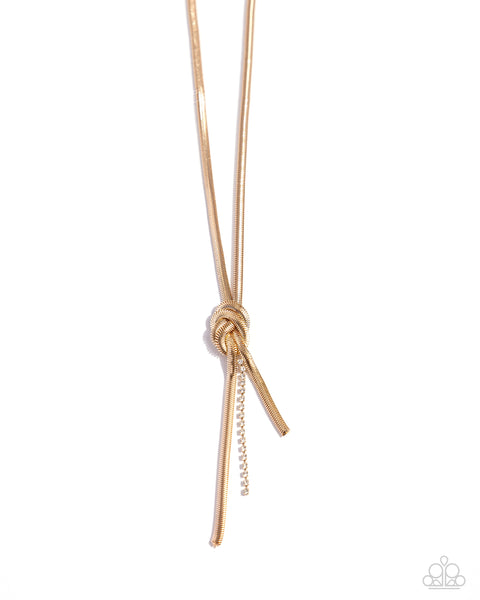 Knotted Keeper - Gold Necklace Paparazzi