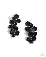 Plentiful Petals - Black Flower Earrings Paparazzi